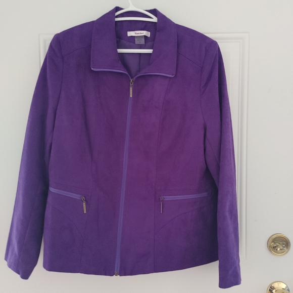 TanJay Jackets & Blazers - Tan Jay purple faux suede jacket. Size 14